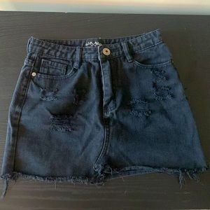 Black jean skirt